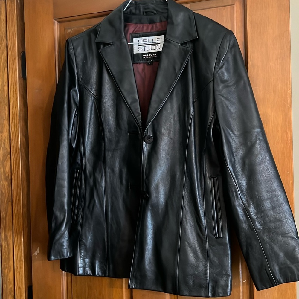 Pelle Studio Wilson Leather, Black, Jacket Blazer, Size Large